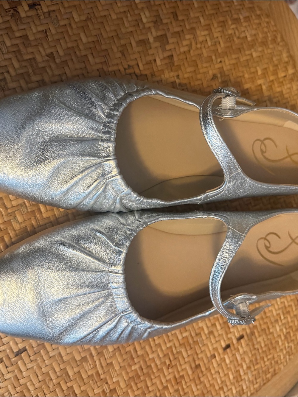 Sam Edelman Metallic Silver Mary Jane Flats